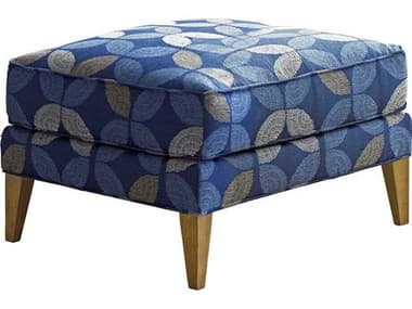 Tommy Bahama Twin Palms Coconut Grove Semi-Attached Top 27" Kona Fabric Upholstered Ottoma TO728744