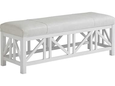 Tommy Bahama Ocean Breeze White Leather Accent Bench TOLL19442540