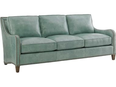 Tommy Bahama Twin Palms Blue Leather Sofa TOLL72123340