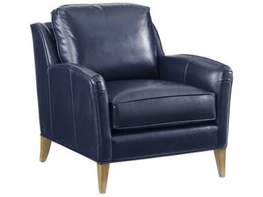 Tommy Bahama Twin Palms Blue Leather Accent Chair TOLL72871140