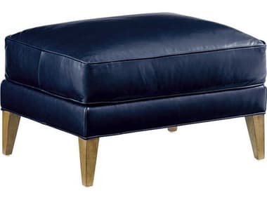 Tommy Bahama Twin Palms Blue Leather Ottoman TOLL72874440