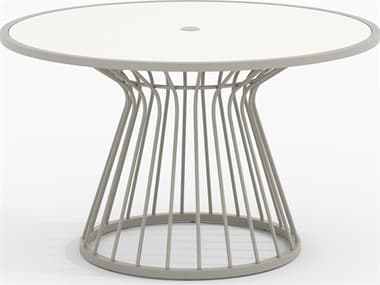 Tropitone Kali Aluminum Round Dining Table with Umbrella Hole TP122448U28