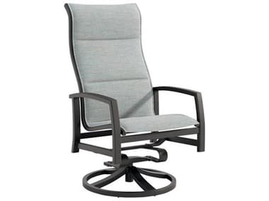 Tropitone Muirlands Padded Sling Aluminum High Back Swivel Rocker Dining Arm Chair TP162070PS