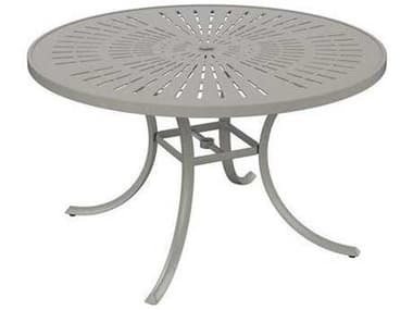 Tropitone Patterned La'stratta Aluminum 48'' Round Dining Table with Umbrella Hole TP1847SLU