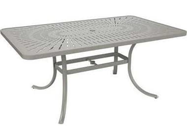 Tropitone Patterned La'stratta Aluminum 84''W x 42''D Rectangular Dining Table With Umbrella Hole TP1866SLU