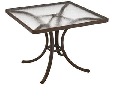 Tropitone Acrylic Cast Aluminum 36'' Wide Square Dining Table with Umbrella Hole TP1876AU