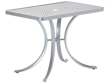Tropitone Boulevard Aluminum 36''W x 24''D Rectangular Dining Table with Umbrella Hole TP1879SBU