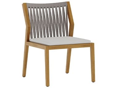 Tropitone Teak Rope Lido Dining Side Chair with Seat Cushion TP1J242805