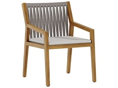 Tropitone Teak Rope Lido Dining Arm Chair with Seat Cushion TP1J243705