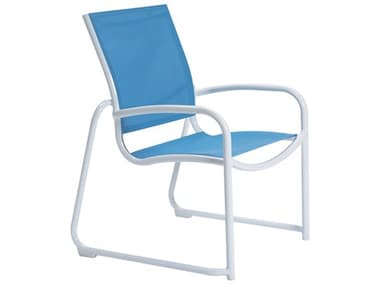Tropitone Millennia Relaxed Sling Aluminum Stackable Sled Base Dining Arm Chair TP220425