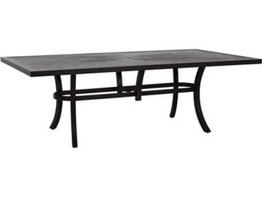 Tropitone Cast KD Aluminum Linea 84''W x 44''D Rectangular Dining Table with Umbrella Hole TP262085U28