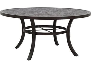Tropitone Cast KD Aluminum Arazzo 64'' Round Dining Table With Umbrella Hole TP282059U28