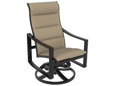 Tropitone Kenzo Padded Sling Aluminum High Back Swivel Rocker Dining Arm Chair TP381570PS