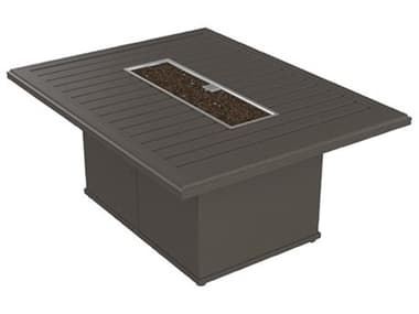 Tropitone Banchetto Aluminum 54''W x 42''D Rectangular Ignitor Fire Pit Table with Timer TP402367FPT18