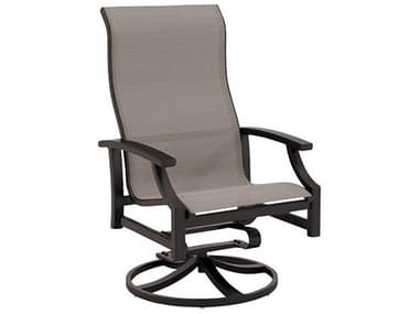 Tropitone Marconi Sling Aluminum High Back Swivel Rocker Dining Arm Chair TP452070