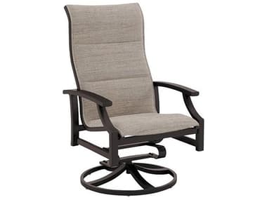 Tropitone Marconi Padded Sling Aluminum High Back Swivel Rocker Dining Arm Chair TP452070PS
