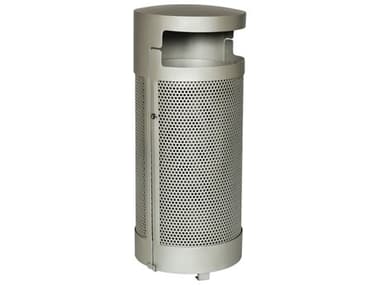 Tropitone District Aluminum Round Waste Receptacle with Door and Bonnet Hood TP4A1699B41