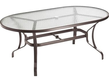 Tropitone Acrylic & Glass Tables Cast Aluminum Oval Umbrella Hole Dining Table TP500072GU