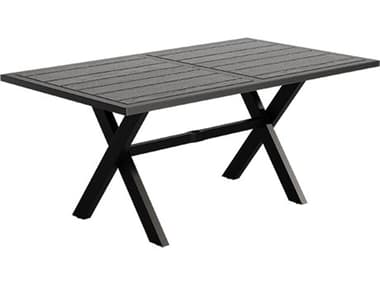 Tropitone Crestwood Tables Aluminum Rectangular Umbrella Hole Dining Table TP632171U28