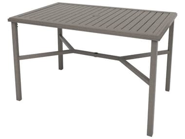Tropitone Amici Aluminum 66''W x 42''D Rectangular KD Bar Table with Umbrella Hole TP691866U40