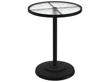 Tropitone Acrylic Cast Aluminum 30'' Round KD Pedestal Bar Table with Umbrella Hole TP701493AU