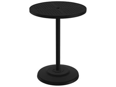 Tropitone Boulevard Aluminum 30'' Round KD Pedestal Bar Table with Umbrella Hole TP701493SBU