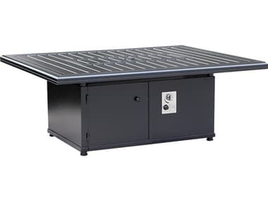 Tropitone Solasta Aluminum 54''W x 42''D Rectangular Ignitor Fire Pit Table TP762367FP18