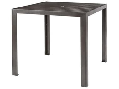 Tropitone Aluminum Slat 42'' Square Bar Table with Umbrella Hole TP872043U40