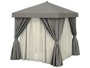 Tropitone Cabana Pavilion Aluminum 8'' Square with Fabric Curtains and Sheer Curtain Rods (no vent) TPNS008A238SH