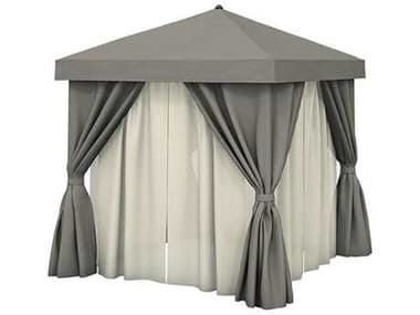 Tropitone Cabana Pavilion Aluminum 12' Square with Fabric Curtains and Sheer Curtain Rods (no vent) TPNS012A238SH