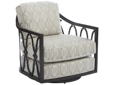 Tommy Bahama Outdoor Black Sands Cast Aluminum Cushion Swivel Lounge Chair with 7055-11 Fabric TR32351042