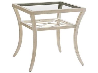 Tommy Bahama Outdoor Misty Garden Cast Aluminum 24'' Square End Table with Inset Glass Top TR3239955