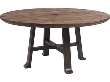 Tommy Bahama Outdoor Mozambique Synthetic Teak Taupe Gray 60'' Wide Round Dining Table TR3350870C
