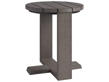 Tommy Bahama Outdoor Mozambique Synthetic Teak Taupe Gray 20'' Wide Round End Table TR3370950
