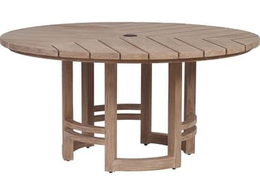 Tommy Bahama Outdoor Stillwater Cove Teak 60''Wide Round Dining Table with Umbrella Hole TR3450870C