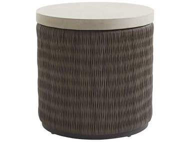 Tommy Bahama Outdoor Cypress Point Ocean Terrace Wicker 22.5'' Round End Table with Weatherstone Top TR3900953