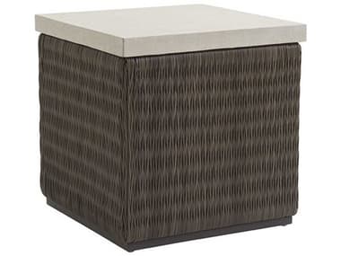 Tommy Bahama Outdoor Cypress Point Ocean Terrace Wicker 22.5'' Square End Table with Weatherstone Top TR3900957