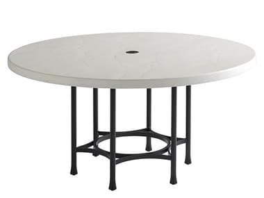 Tommy Bahama Outdoor Pavlova Limestone 60''Wide Round Dining Table with Umbrella Hole TR3910870FS3910870TB