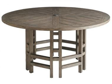 Tommy Bahama Outdoor La Jolla Teak 60'' Wide Round Dining Table with Umbrella Hole TR3950875TT3950875TB