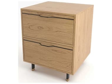 Tronk Design Chapman 24" Wide 2-Drawers Brown Oak Wood Nightstand TROCHP1U1DW