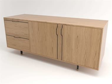 Tronk Design Chapman 70'' Oak Wood Credenza Sideboard TROCHP3U1DW2DO