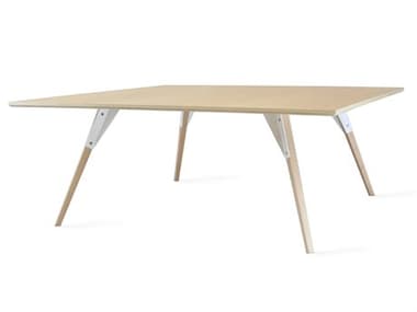 Tronk Design Clarke Collection 46" Square Wood White Coffee Table TROCLKCOFMPLLGSQWH
