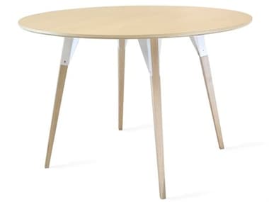 Tronk Design Clarke Collection 46" Round Wood White Dining Table TROCLKDINMPLLGCIRWH