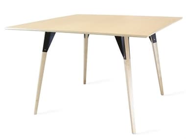 Tronk Design Clarke Collection 46" Square Wood Black Dining Table TROCLKDINMPLLGSQBL