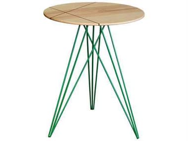 Tronk Design Hudson Round Wood End Table TROHUDMPLINLGN