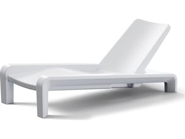 Tupelo Goods Deck Marine Grade Polyethylene Chaise Lounge in Highcloue White TUP8135700