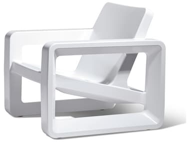 Tupelo Goods Deck Marine Grade Polyethylene Lounge Chair in Highcloud White TUP8675700