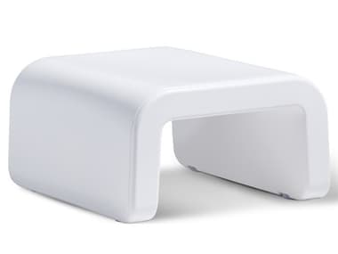 Tupelo Goods Line Marine Grade Polyethylene Ottoman in Highcloud White TUP8901700