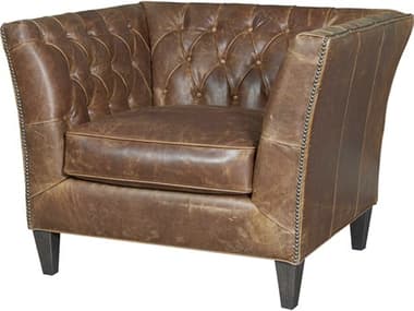 Universal Furniture Duncan 42" Brown Leather Tufted Accent Chair UF682513706