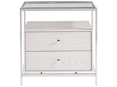 Universal Furniture Paradox Ivory / Polished Stainless Steel 2 Drawers Nightstand UF827350